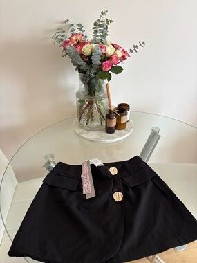 Missguided Black Button-Front Mini Skirt